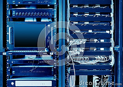 Servers and switches Stock Photo