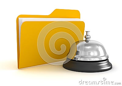 Service bell and Folder Stock Photo