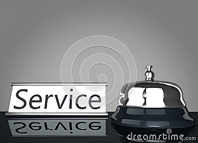 Service Bell with Service Sign Stock Photo