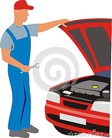 Service of car Vector Illustration