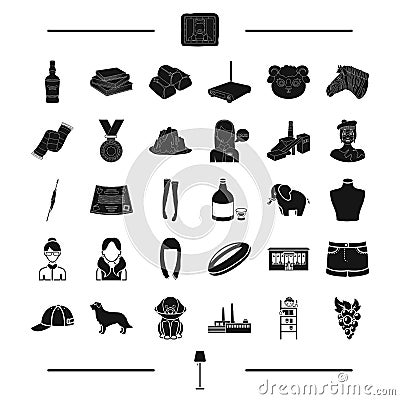 Service, clothing, appearance and other web icon in black style. style, animal, industry, alcohol icons in set Vector Illustration