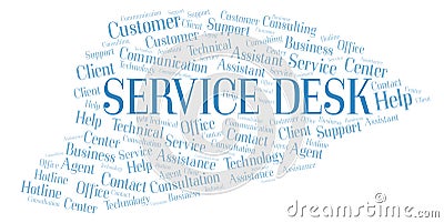 Service Desk word cloud Stock Photo