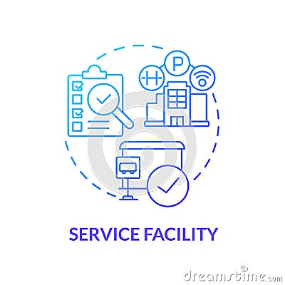 Service facility blue gradient concept icon Vector Illustration