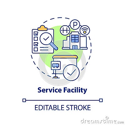 Service facility concept icon Vector Illustration
