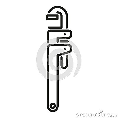 Service fix key icon outline vector. Wash pipe fix Vector Illustration