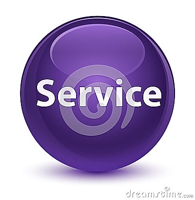 Service glassy purple round button Cartoon Illustration