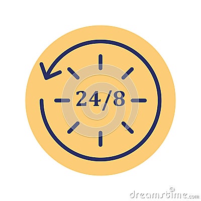24/ 7 service Isolated Vector icon which can easily modify or edit Vector Illustration