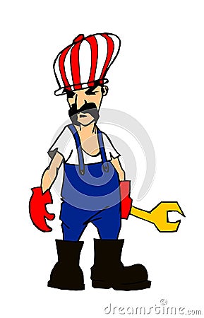 service man Cartoon Illustration