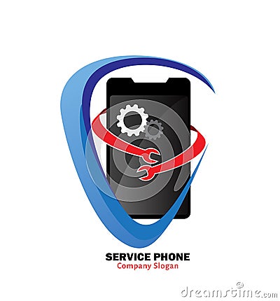 Service phone logo Vector Illustration