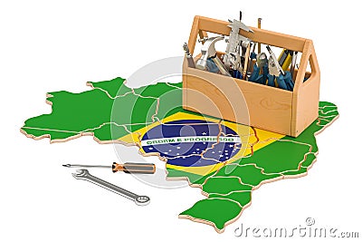 Service and repair in Brazil concept, 3D rendering Stock Photo