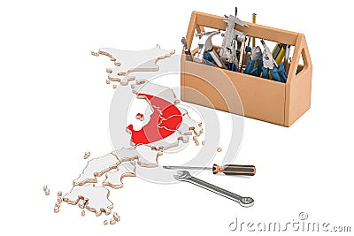 Service and repair in Japan concept, 3D rendering Stock Photo