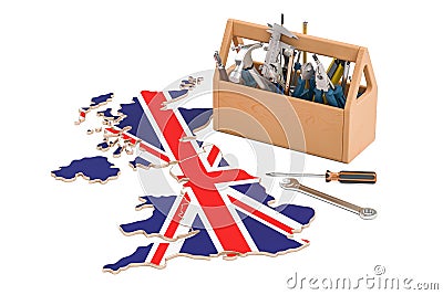 Service and repair in United Kingdom concept, 3D rendering Stock Photo