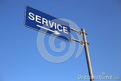 Service Road Sign Stock Photo