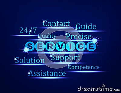Service,Support,Assistance word concept Stock Photo