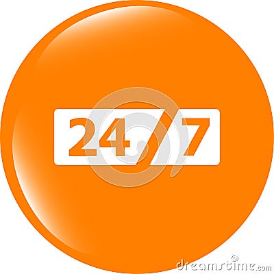 Service and support for customers. 24 hours a day and 7 days a week icon Stock Photo