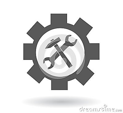 service symbol hammer wrench sign Vector Illustration