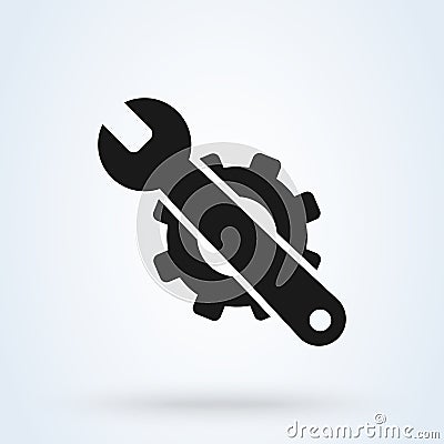 Service tool, gear symbol Simple vector modern icon design illustration Vector Illustration