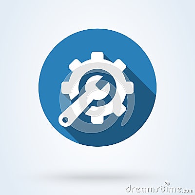 Service tool, gear symbol Simple vector modern icon design illustration Vector Illustration