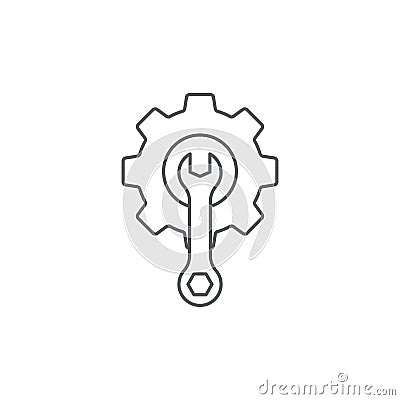 Service Tools vector icon symbol maintenance or preference isolated on white background Vector Illustration