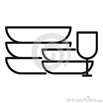 Service wash dishes icon outline vector. Repair dishwasher Stock Photo