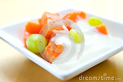 serving of delicious healthy papaya Stock Photo