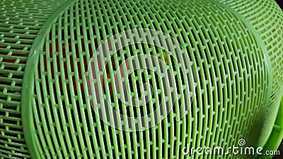 serving hood with green perforated line pattern Stock Photo