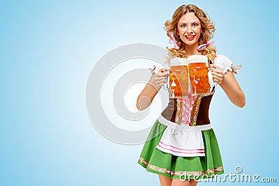 Serving with laugh. Stock Photo