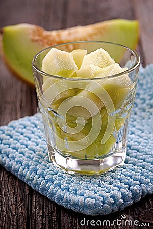 servings of fresh melon Stock Photo