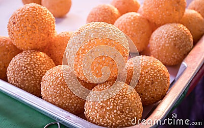 Sesame balls traditional dessert Stock Photo