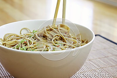 Sesame Noodles Stock Photo