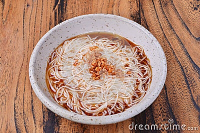 Sesame oil thin noodles Stock Photo
