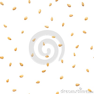 Sesame seeds isolated seamless Vector Illustration