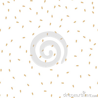 Sesame seeds seamless pattern. Packaging background design. Vector Illustration