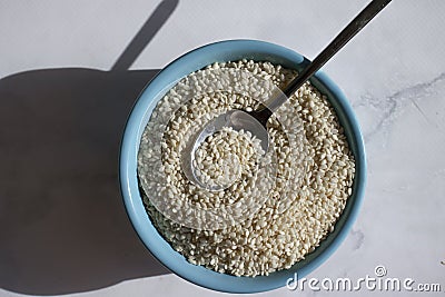 Sesame seeds spoon sesamum old background sample natural Stock Photo