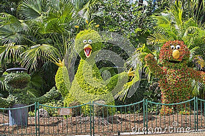 Sesame Street Characters in Topiary At Busch Gardens Editorial Stock Photo