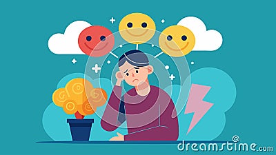 A session centered on identifying and challenging negative thought patterns and replacing them with more positive and Vector Illustration