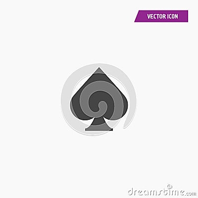 Card black spades icon in trendy flat style. Vector Illustration