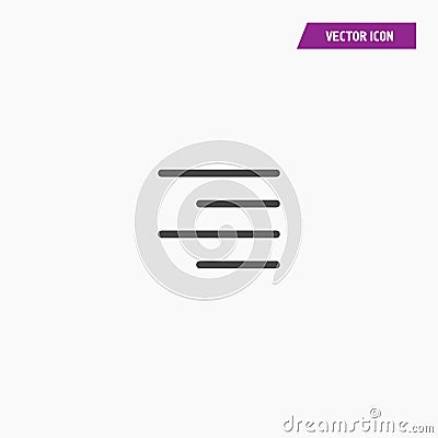 Text editorial, right alignment icon. Vector Illustration
