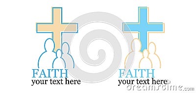 Set of 2 logos with cross/religious theme Stock Photo