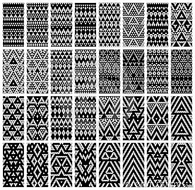 Set of 24 patterns. Vector Illustration