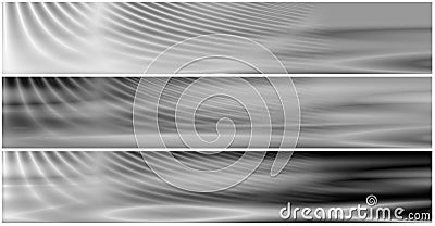 Set 3 Energetic Field BW Banne Stock Photo