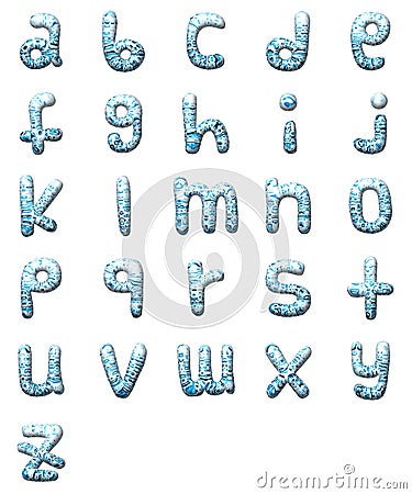 Set 3D water drop small letter Stock Photo