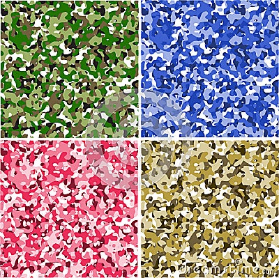 Set of 4 camouflage pattern,vector Vector Illustration