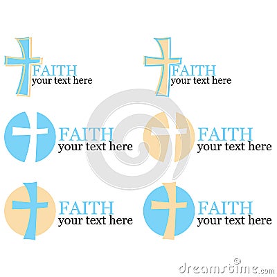 Set of 6 logos with cross/religious theme Stock Photo