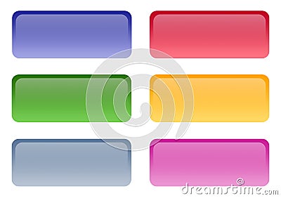 Set of 6 Web 2.0 Glossy buttons Stock Photo