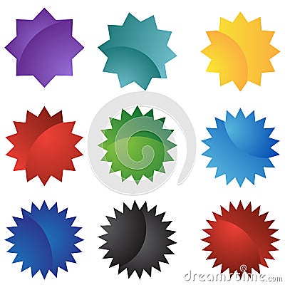 Set of 9 Seals Vector Illustration