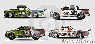 Set of abstract background livery for vehicle vinyl wrap Vector Illustration