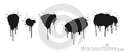 set of abstract background. spray paint graffiti banners and ink splashes, ink blots Vector Illustration