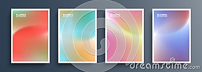 Set of abstract backgrounds with soft gradient round shapes for your creative graphic design. Blurred circles. Vector Illustration