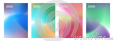 Set of abstract backgrounds with soft gradient round shapes for your creative graphic design. Vector Illustration